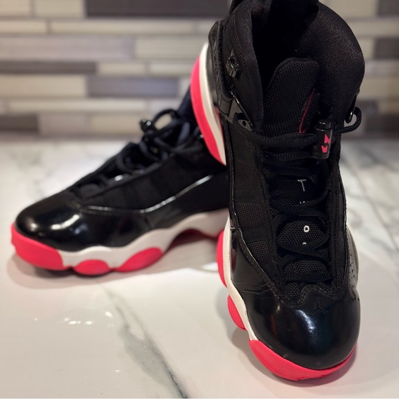 Nike Air Jordan 6 Rings Pink & Patent Leather 323399-001 US7Y - Picture 4 of 6